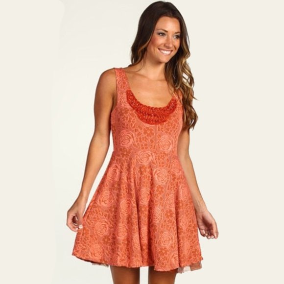 Free People Dresses & Skirts - Free People Rock Princess Beaded Bib Dress